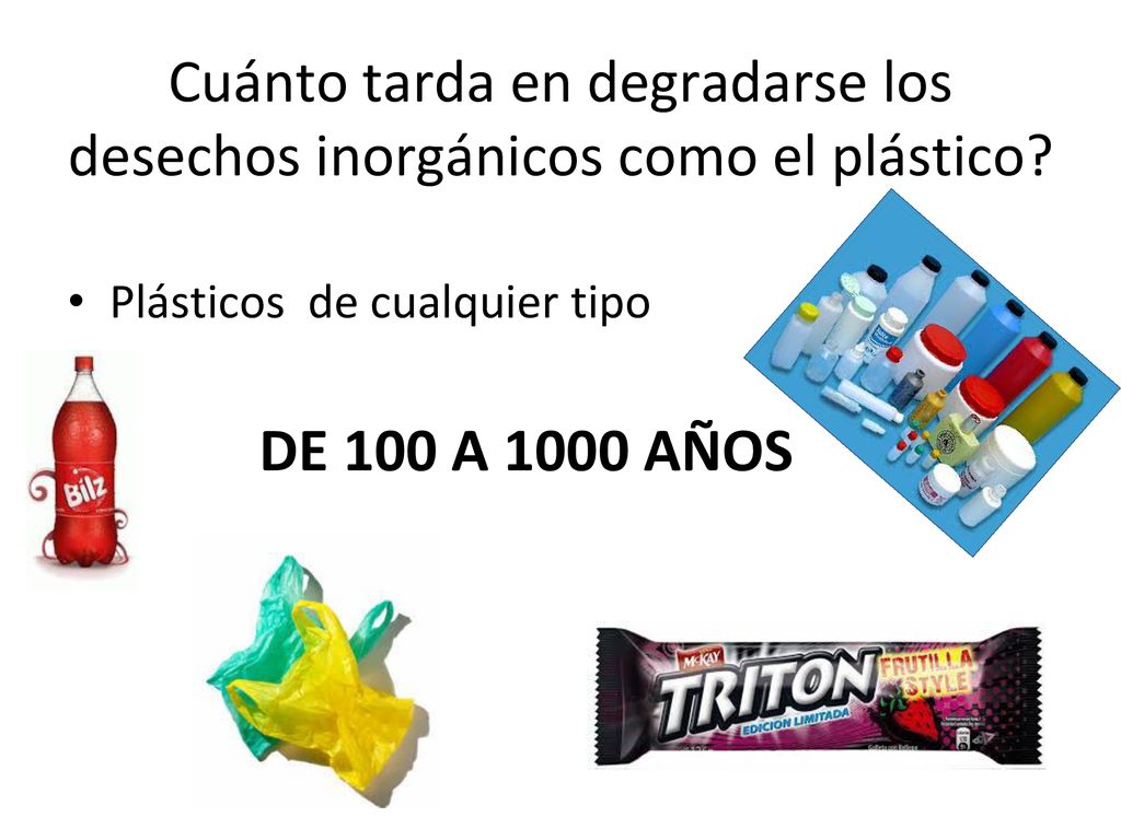 Cuánto tarda en degradarse los desechos inorgánicos como el plástico
