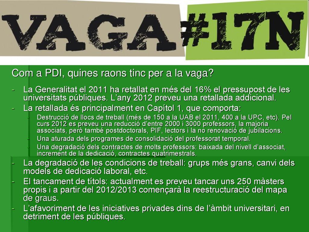 Com a PDI, quines raons tinc per a la vaga