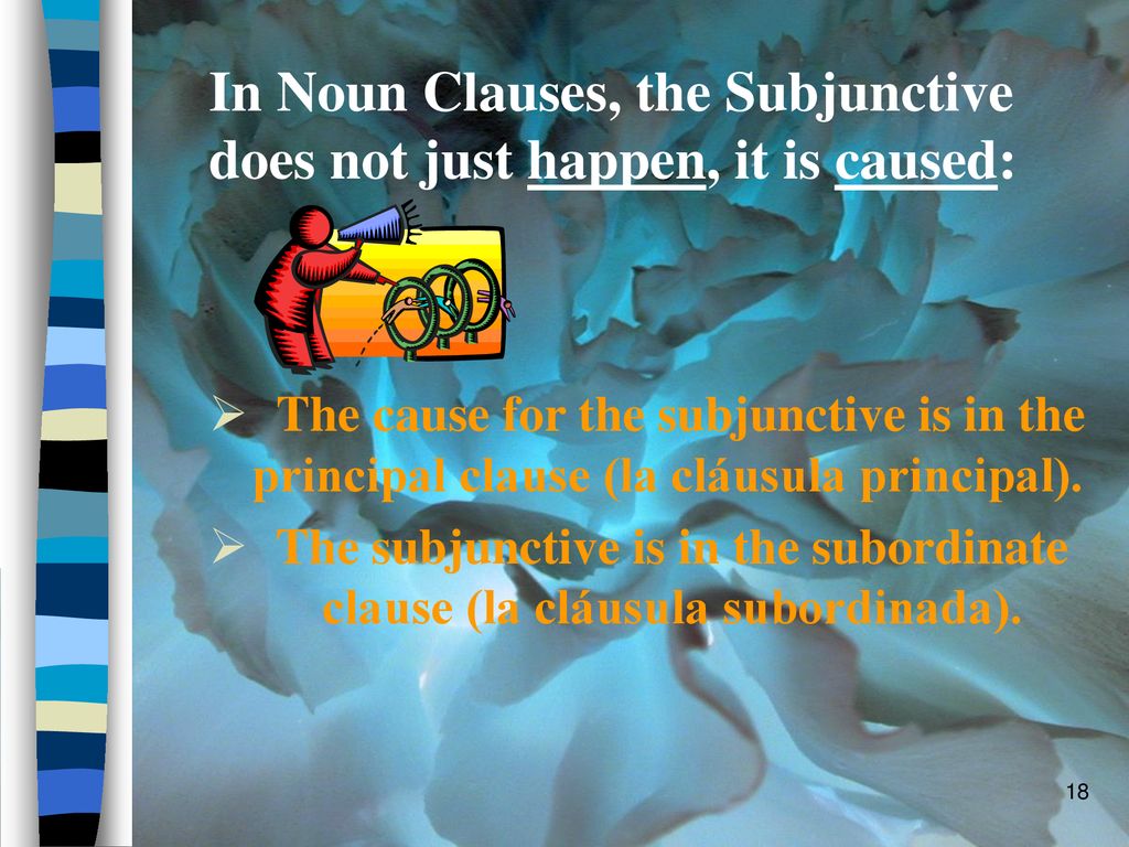 In Noun Clauses, the Subjunctive does not just happen, it is caused: