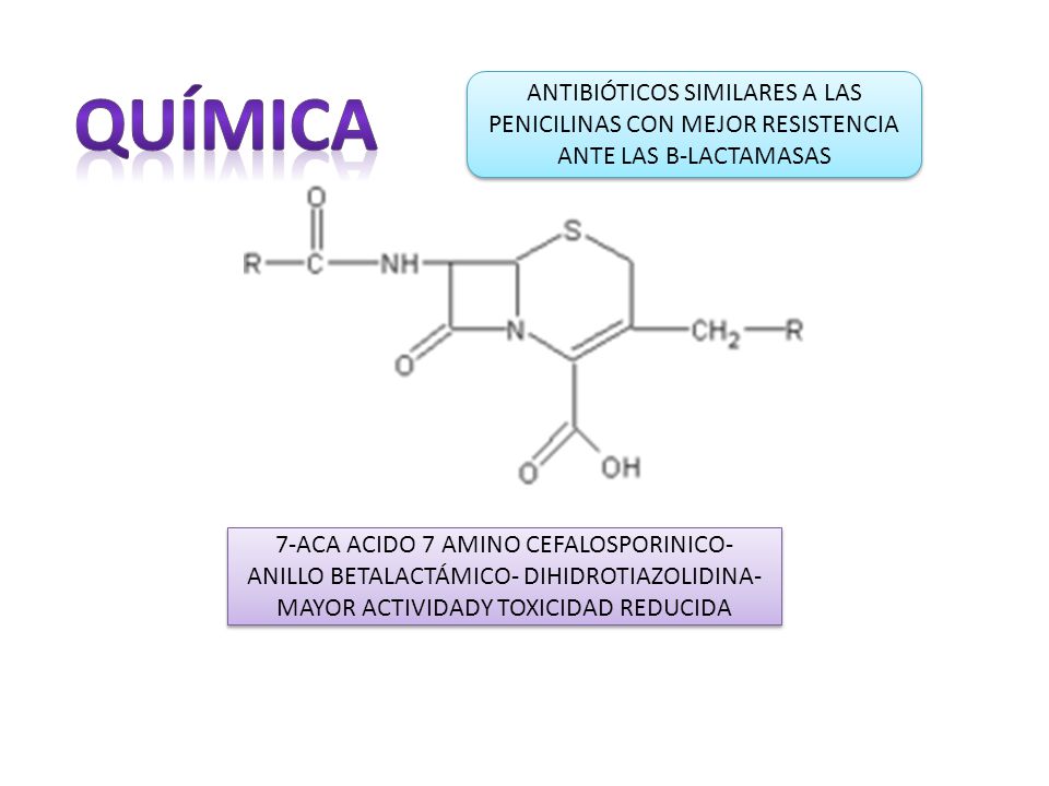 QUÍMICA ANTIBIÓTICOS SIMILARES A LAS PENICILINAS CON MEJOR RESISTENCIA ANTE LAS B-LACTAMASAS.
