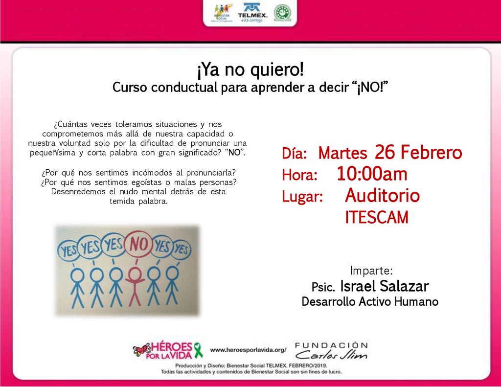 Curso conductual para aprender a decir ¡NO! Desarrollo Activo Humano