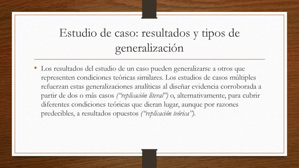 Estudio de caso: resultados y tipos de generalización