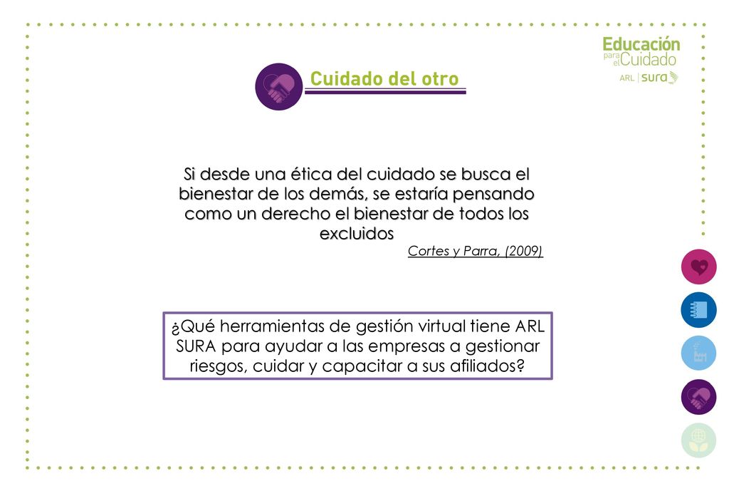 Si desde una ética del cuidado se busca el bienestar de los demás, se estaría pensando como un derecho el bienestar de todos los excluidos