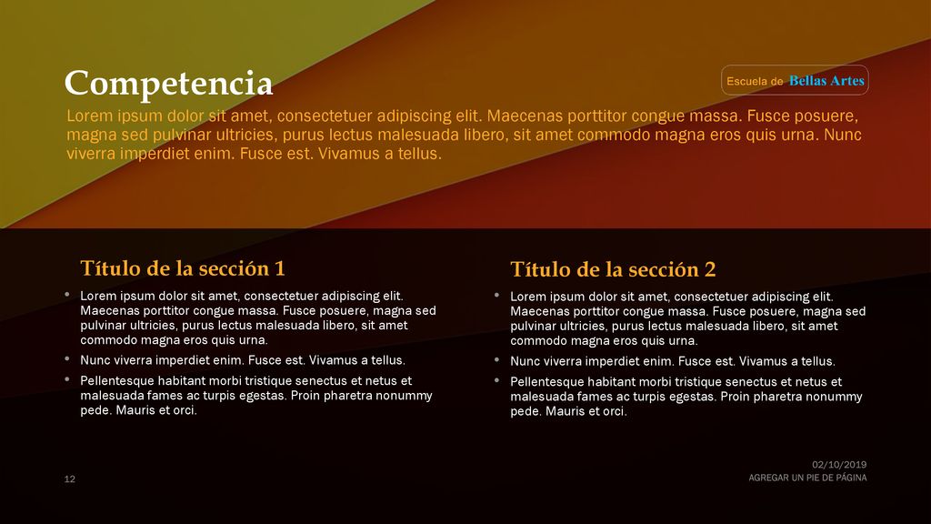 Competencia Título de la sección 1 Título de la sección 2