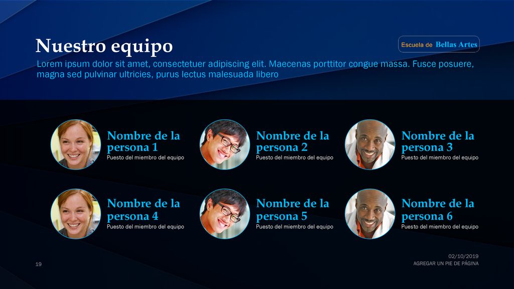 Nuestro equipo Nombre de la persona 1 Nombre de la persona 2