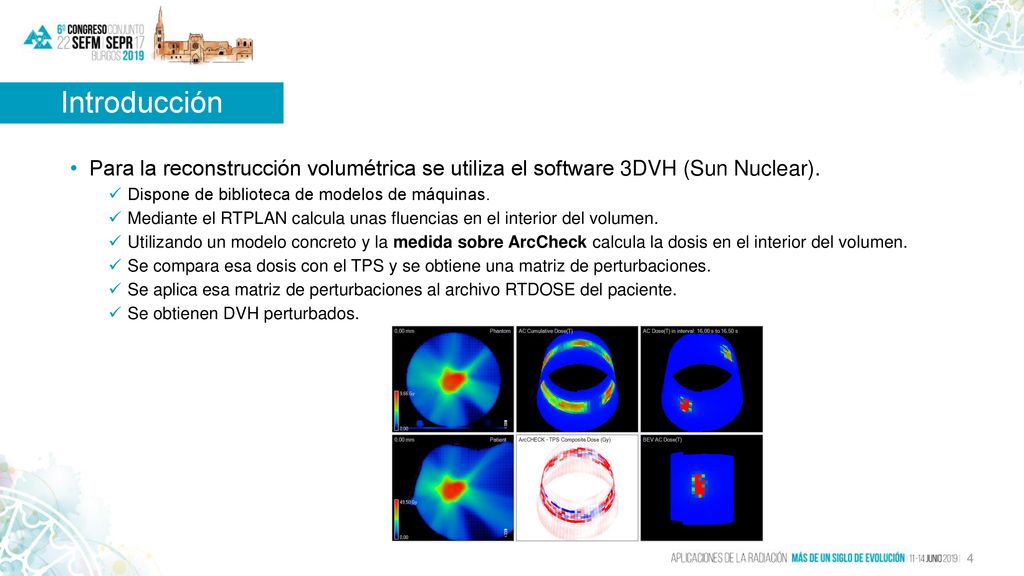 Introducción Para la reconstrucción volumétrica se utiliza el software 3DVH (Sun Nuclear). Dispone de biblioteca de modelos de máquinas.