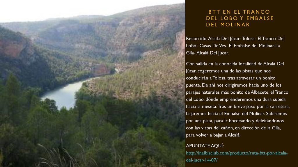 BTT EN EL TRANCO DEL LOBO Y EMBALSE DEL MOLINAR