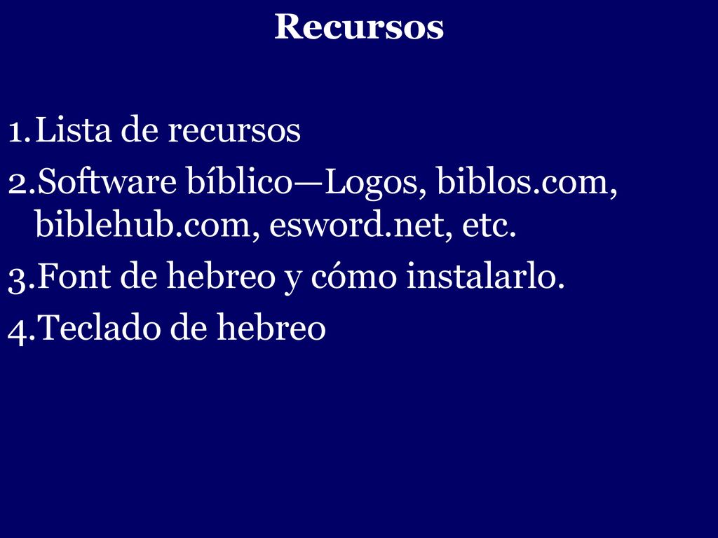 - Recursos Lista de recursos