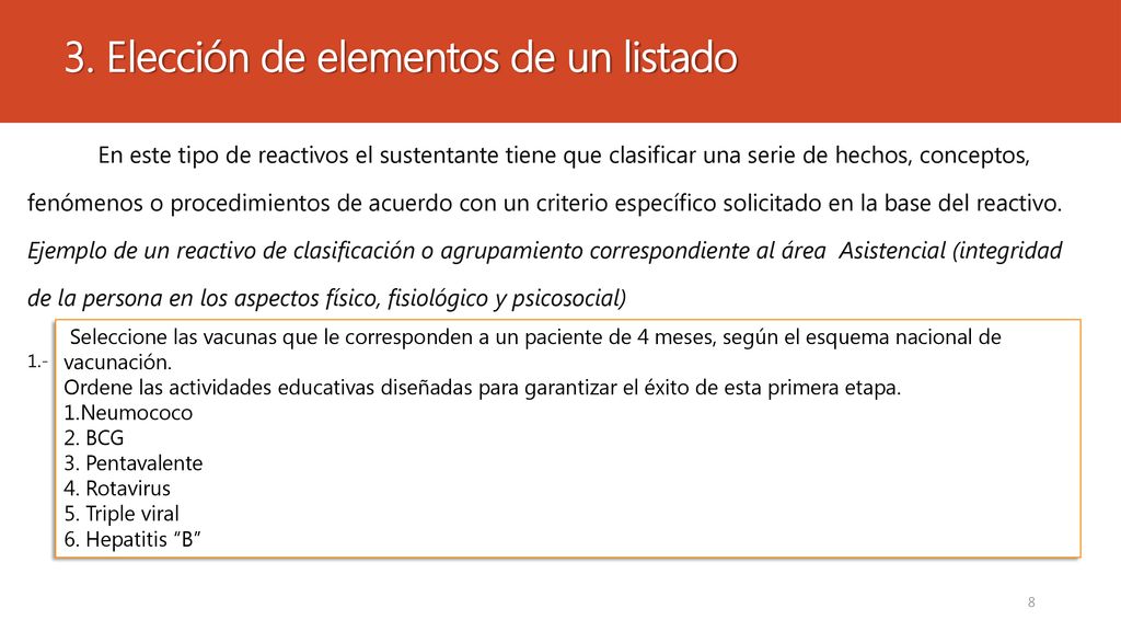 3. Elección de elementos de un listado