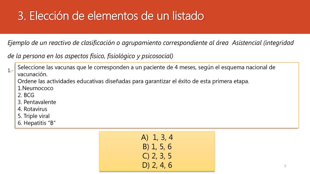 3. Elección de elementos de un listado