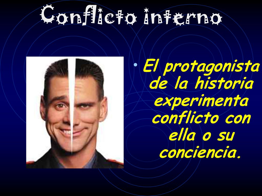 Conflicto interno El protagonista de la historia experimenta conflicto con ella o su conciencia.