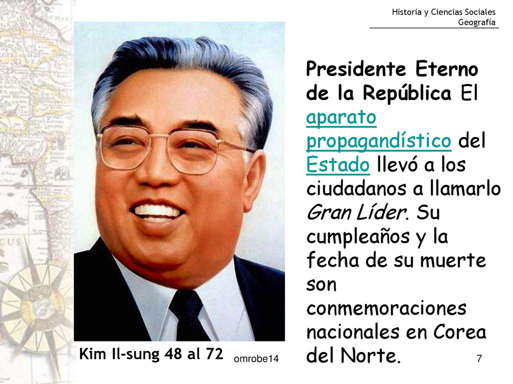 Presidente Eterno de la República El aparato propagandístico del Estado llevó a los ciudadanos a llamarlo Gran Líder. Su cumpleaños y la fecha de su muerte son conmemoraciones nacionales en Corea del Norte.