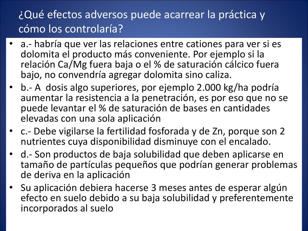 ¿Qué efectos adversos puede acarrear la práctica y cómo los controlaría