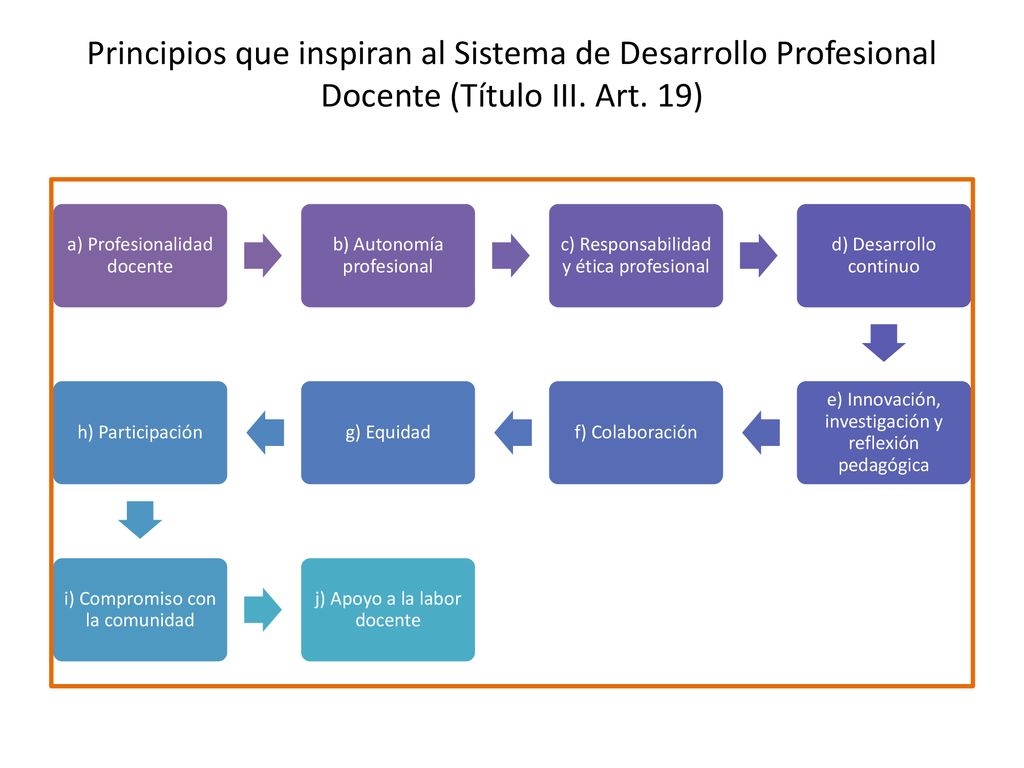 Principios que inspiran al Sistema de Desarrollo Profesional Docente (Título III. Art. 19)