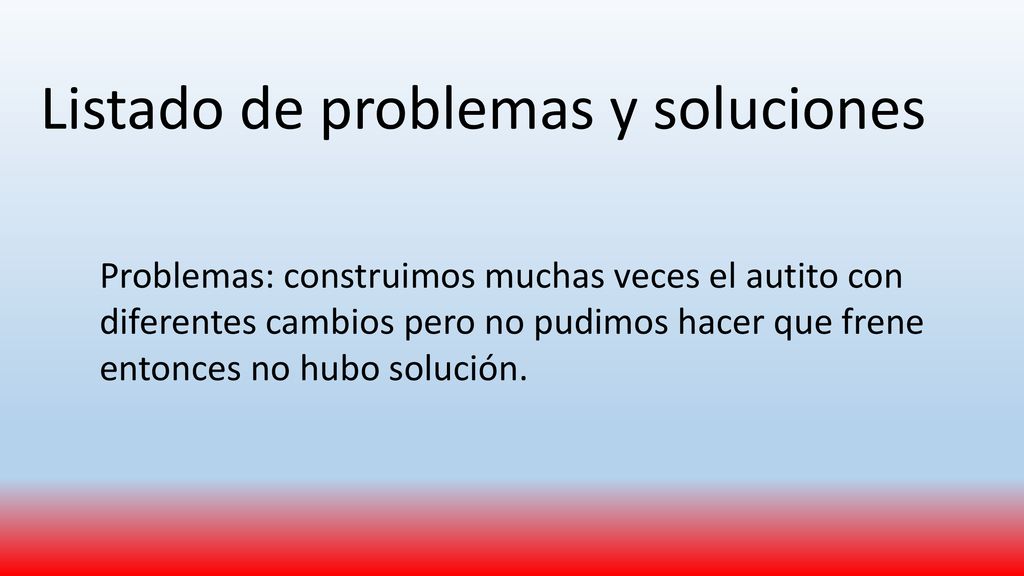 Listado de problemas y soluciones