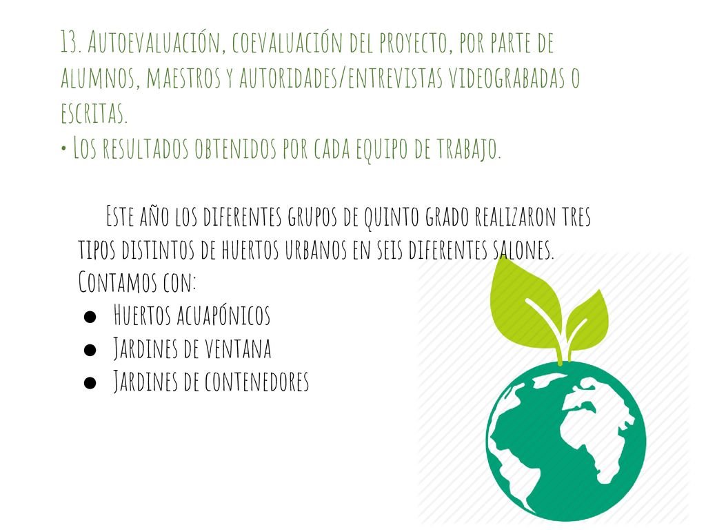 • Los resultados obtenidos por cada equipo de trabajo.