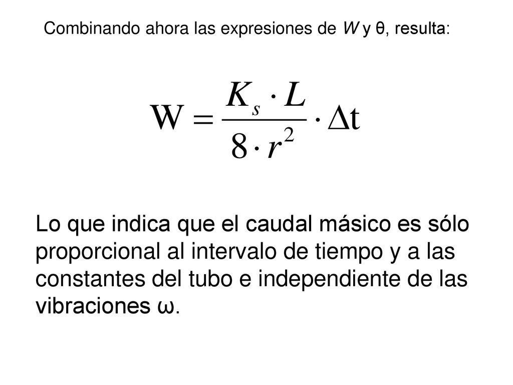 Combinando ahora las expresiones de W y θ, resulta: