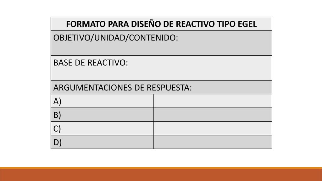 FORMATO PARA DISEÑO DE REACTIVO TIPO EGEL