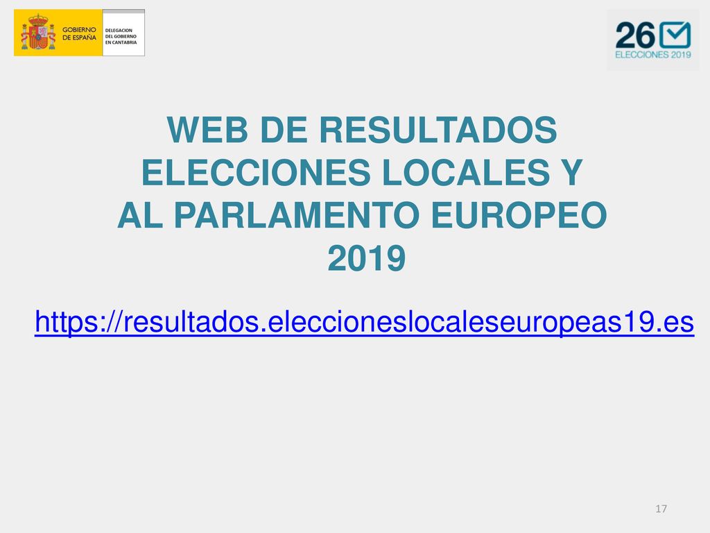 WEB DE RESULTADOS ELECCIONES LOCALES Y AL PARLAMENTO EUROPEO 2019