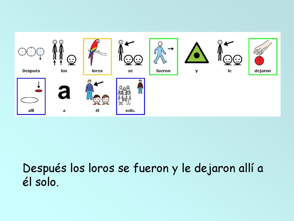 Después los loros se fueron y le dejaron allí a él solo.