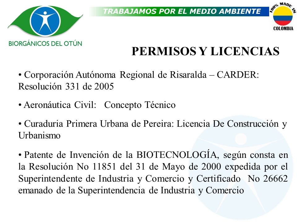 PERMISOS Y LICENCIAS Corporación Autónoma Regional de Risaralda – CARDER: Resolución 331 de Aeronáutica Civil: Concepto Técnico.