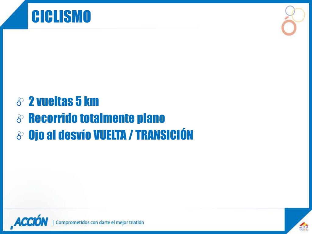 ciclismo 2 vueltas 5 km Recorrido totalmente plano