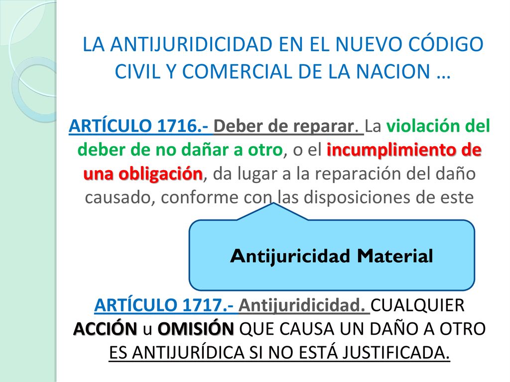 LA ANTIJURIDICIDAD EN EL NUEVO CÓDIGO CIVIL Y COMERCIAL DE LA NACION …