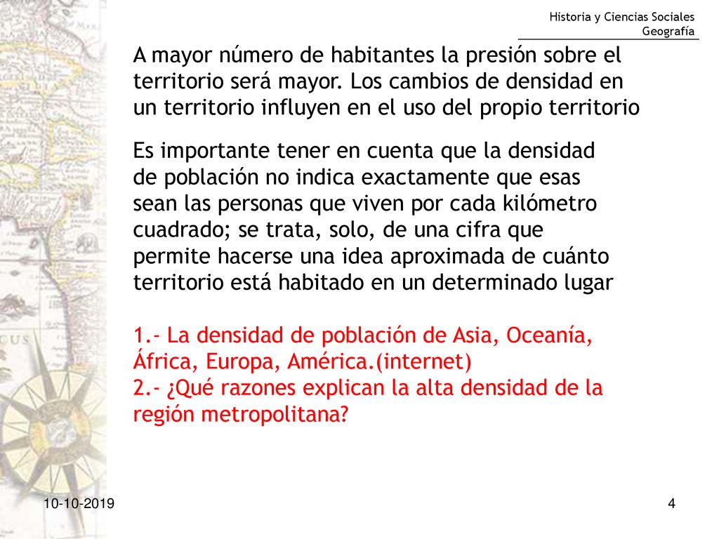 2.- ¿Qué razones explican la alta densidad de la región metropolitana