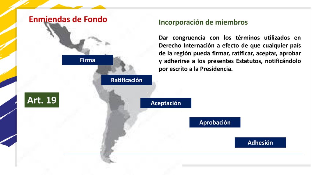 Art. 19 Enmiendas de Fondo Incorporación de miembros