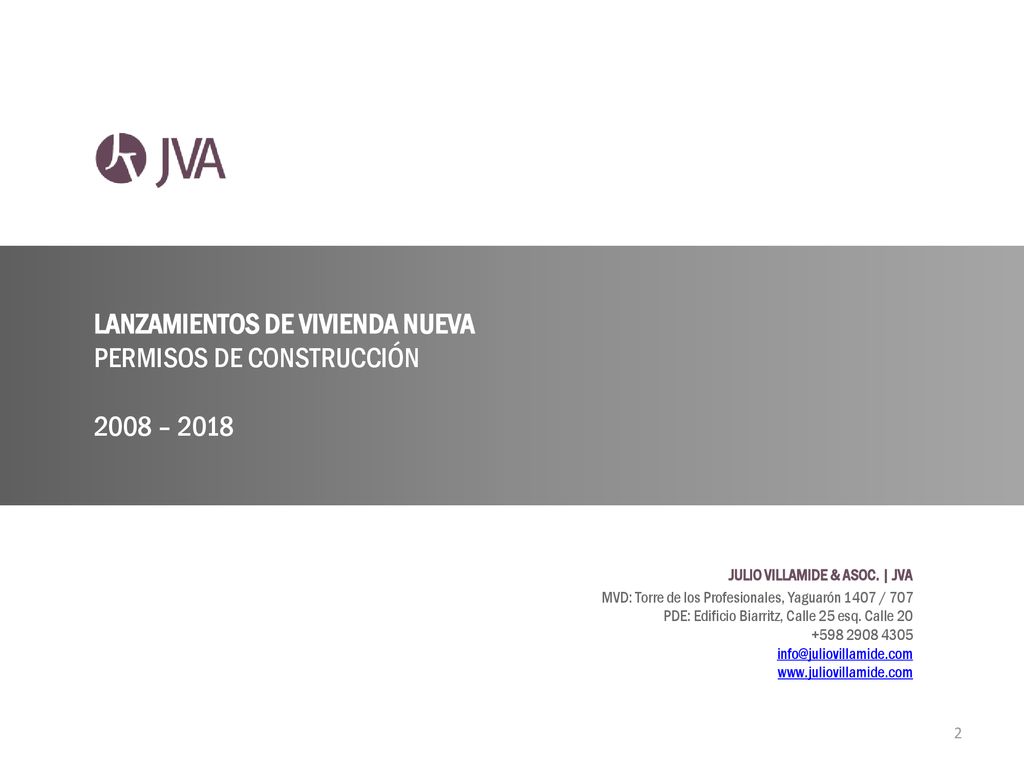 LANZAMIENTOS DE VIVIENDA NUEVA PERMISOS DE CONSTRUCCIÓN 2008 – 2018