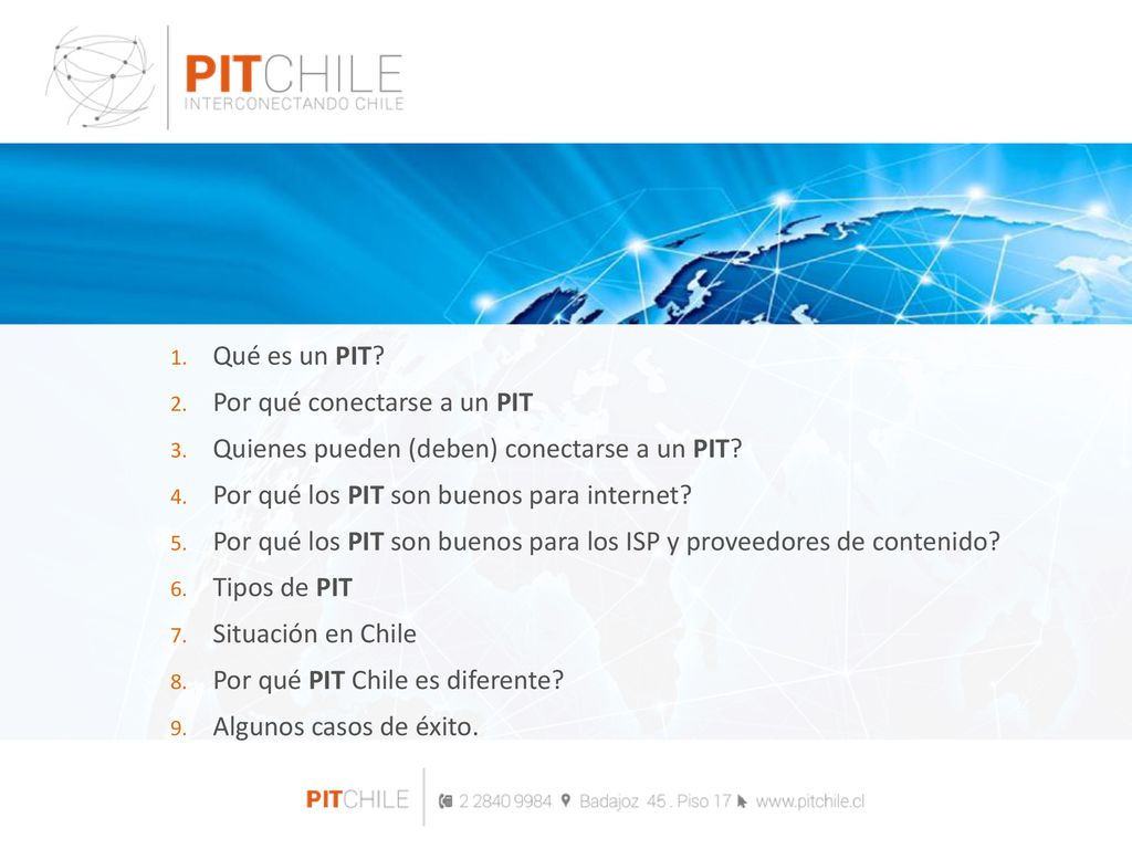 Qué es un PIT Por qué conectarse a un PIT. Quienes pueden (deben) conectarse a un PIT Por qué los PIT son buenos para internet