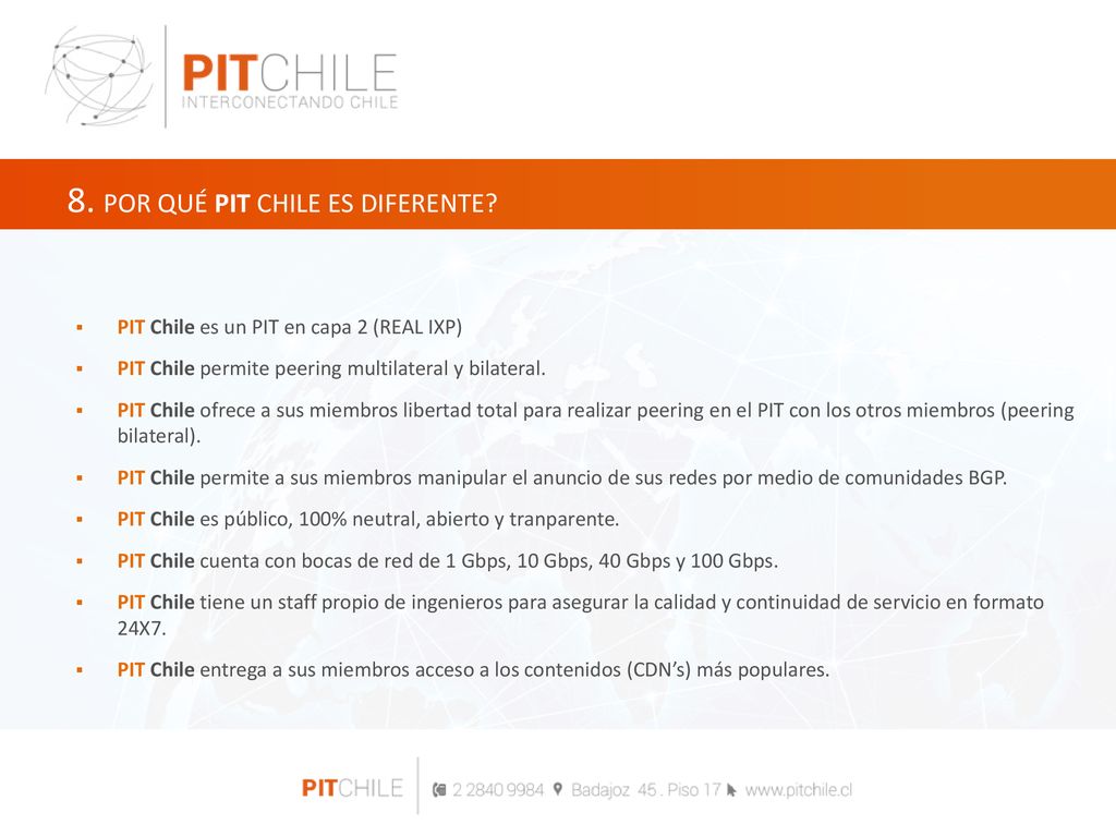 PIT Chile es un PIT en capa 2 (REAL IXP)