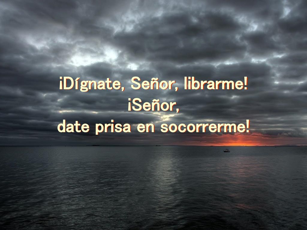 ¡Dígnate, Señor, librarme! date prisa en socorrerme!