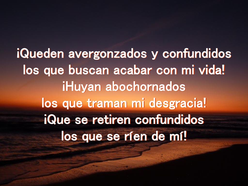 ¡Queden avergonzados y confundidos los que buscan acabar con mi vida!