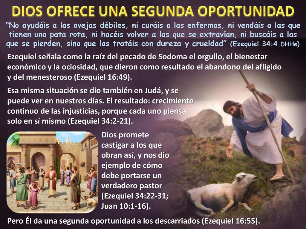 No ayudáis a las ovejas débiles, ni curáis a las enfermas, ni vendáis a las que tienen una pata rota, ni hacéis volver a las que se extravían, ni buscáis a las que se pierden, sino que las tratáis con dureza y crueldad (Ezequiel 34:4 DHHe)