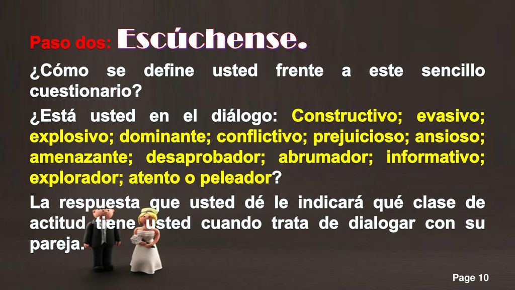 Paso dos: Escúchense. ¿Cómo se define usted frente a este sencillo cuestionario.