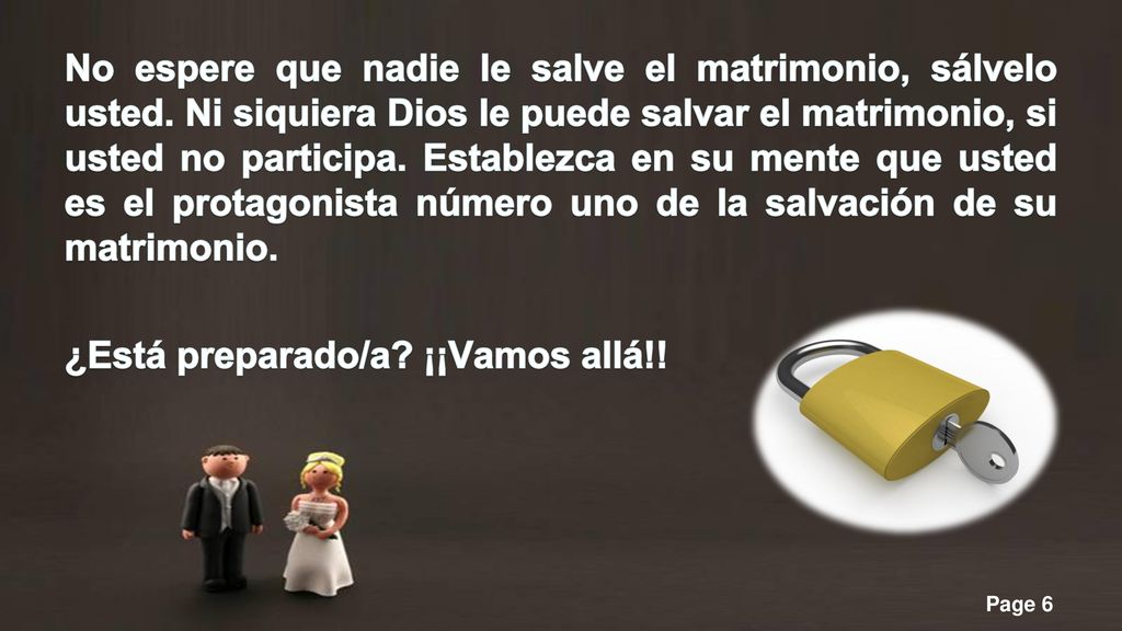 No espere que nadie le salve el matrimonio, sálvelo usted