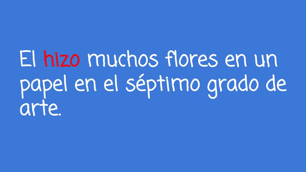 El hizo muchos flores en un papel en el séptimo grado de arte.