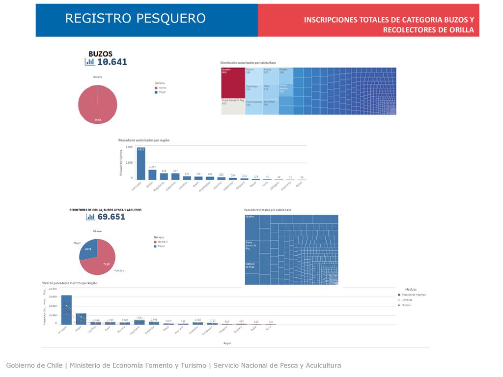 REGISTRO PESQUERO INSCRIPCIONES TOTALES DE CATEGORIA BUZOS Y RECOLECTORES DE ORILLA.