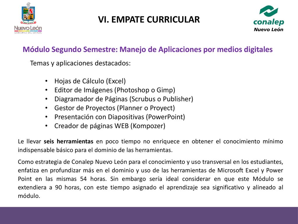 Módulo Segundo Semestre: Manejo de Aplicaciones por medios digitales