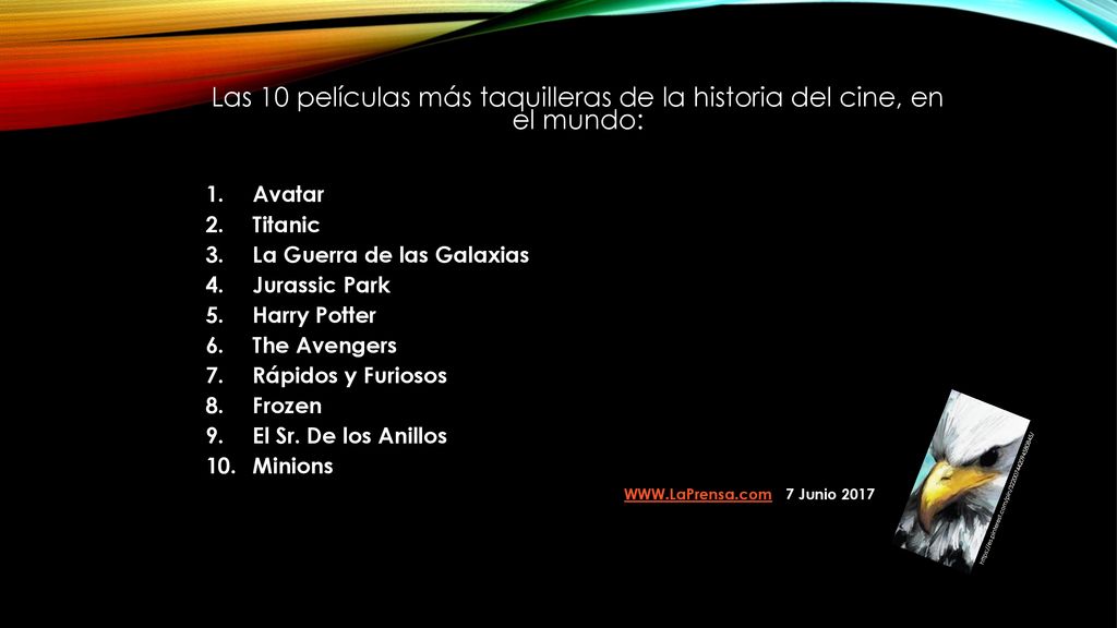 Las 10 películas más taquilleras de la historia del cine, en el mundo: