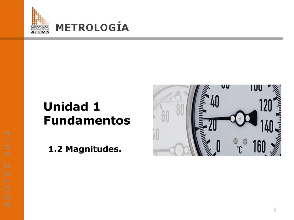 A D O T E C Unidad 1 Fundamentos 1.2 Magnitudes.