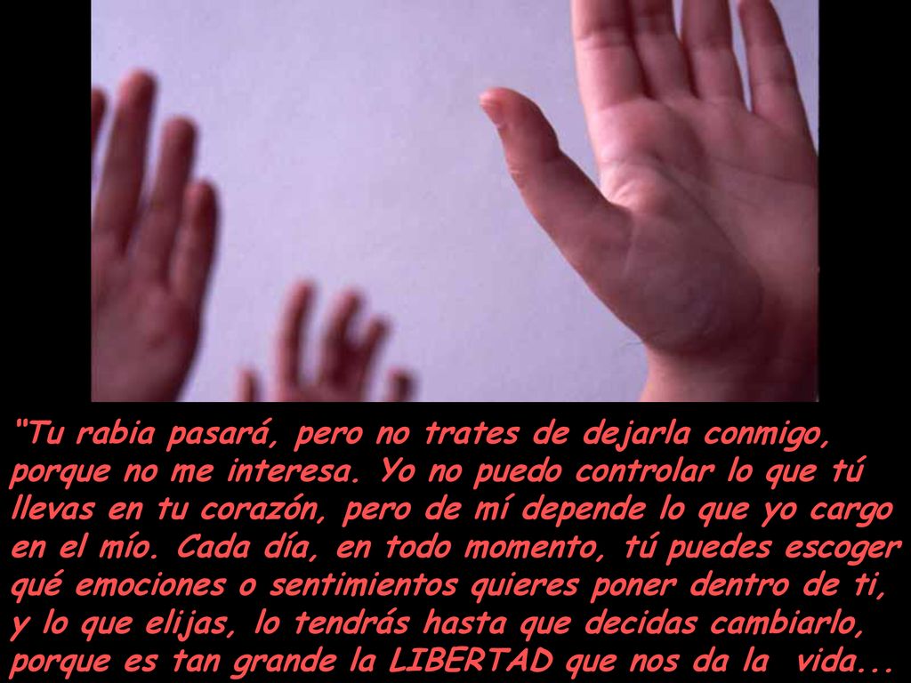 Tu rabia pasará, pero no trates de dejarla conmigo, porque no me interesa.