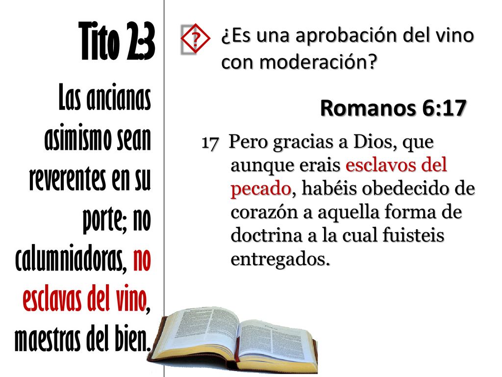 Tito 2:3 ´ ¿Es una aprobación del vino con moderación