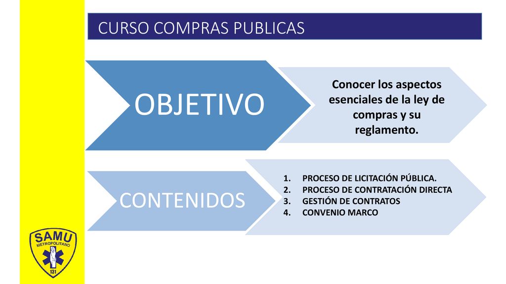 Conocer los aspectos esenciales de la ley de compras y su reglamento.