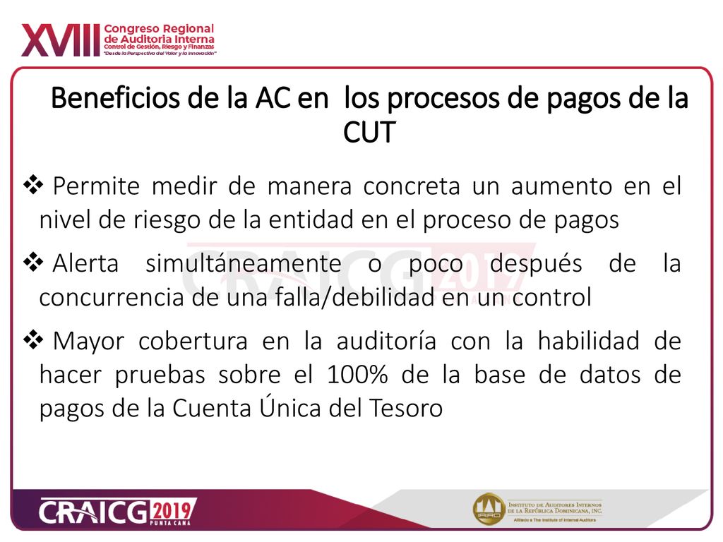 Beneficios de la AC en los procesos de pagos de la CUT