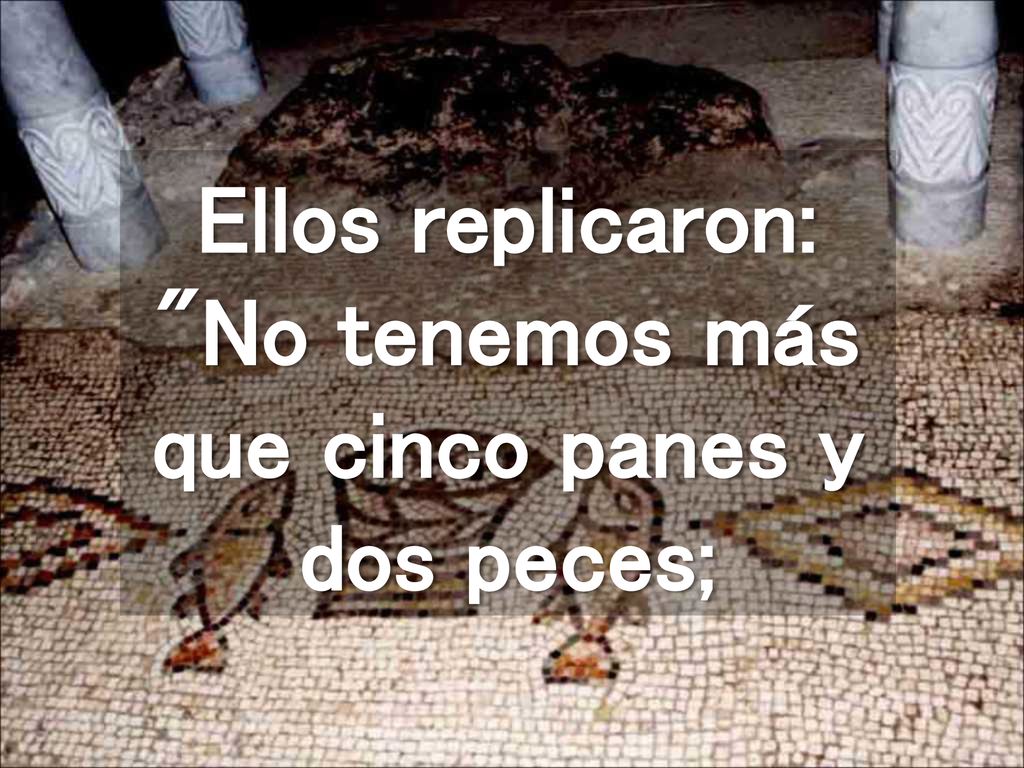 Ellos replicaron: No tenemos más que cinco panes y dos peces;