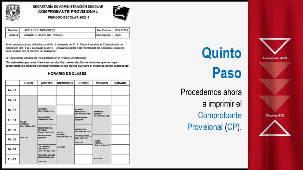 Quinto Paso Procedemos ahora a imprimir el Comprobante Provisional (CP).