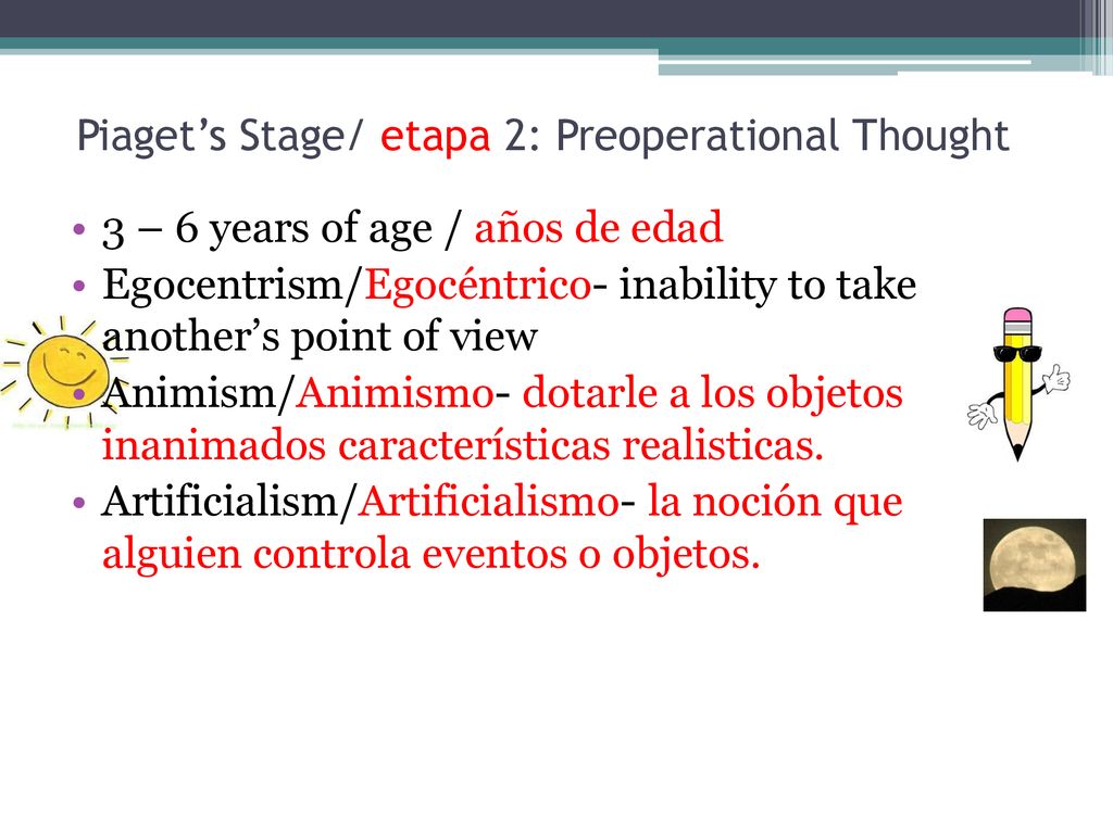 Piaget’s Stage/ etapa 2: Preoperational Thought