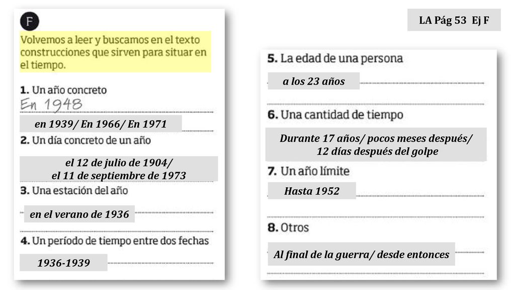 Durante 17 años/ pocos meses después/ 12 días después del golpe